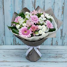 Букет цветов из:  Герберы, Альстромерии и Хризантемы #REPLACE_PRED# Карабулаке