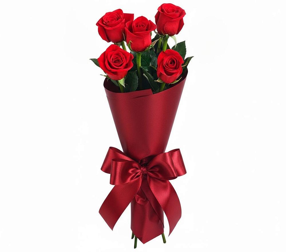 Букет 5 Красных роз Эдлесс Лав в Карабулаке