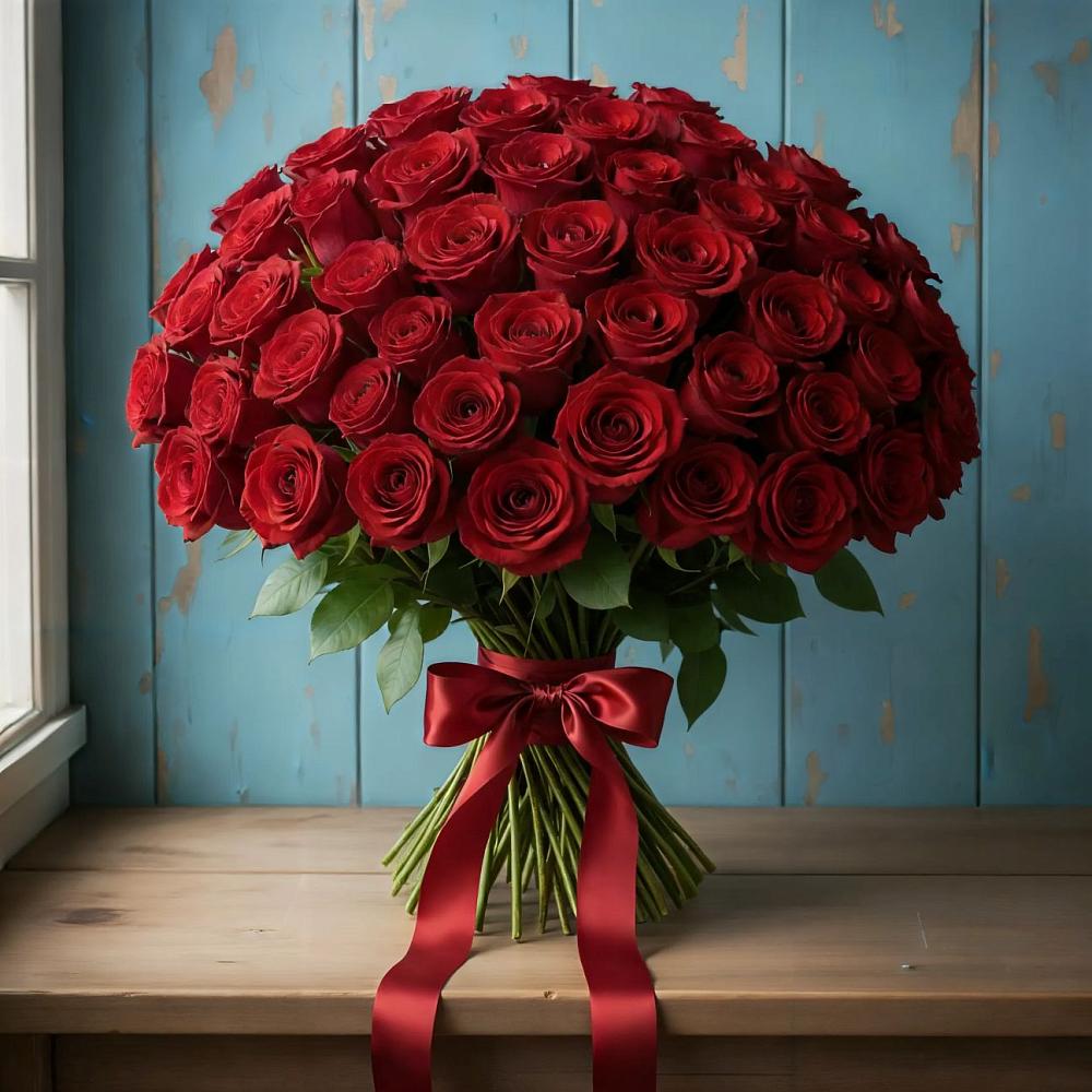 Букет Красные розы Блэк Меджик в Карабулаке