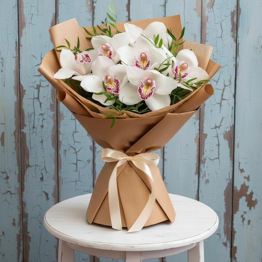 Букет цветов из: Орхидеи и Розы в Карабулаке