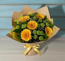 Букет цветов из:  Герберы и Хризантемы в Карабулаке