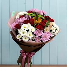 Букет цветов из:  Розы, Хризантемы и Альстромерии в Карабулаке