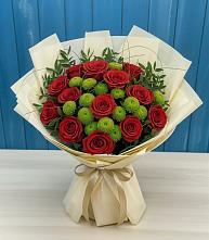 Букет цветов из:  Розы и Хризантемы в Карабулаке