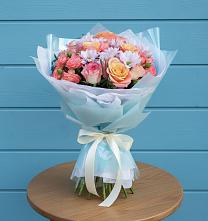 Букет цветов из:  Хризантемы и Розы в Карабулаке