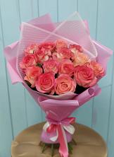 Букет 15 Розовых роз Равель в Карабулаке